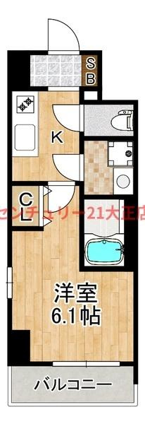 エスリードレジデンス大阪弁天町の間取り