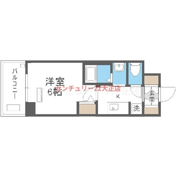 エステムコート難波WEST-SIDE5アジュールの間取り