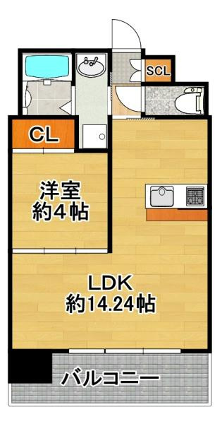 プレジオ大正（Cタイプ）の間取り|★大人気の１ＬＤＫです★