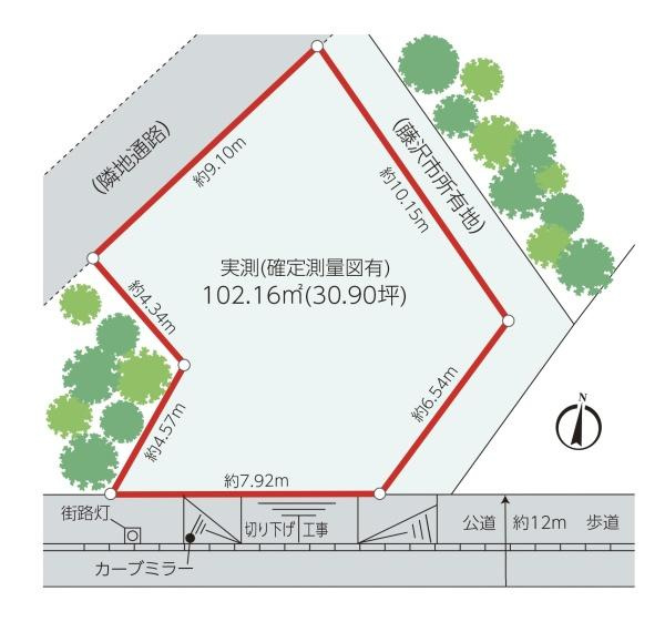 藤沢市羽鳥５丁目の売地の土地図