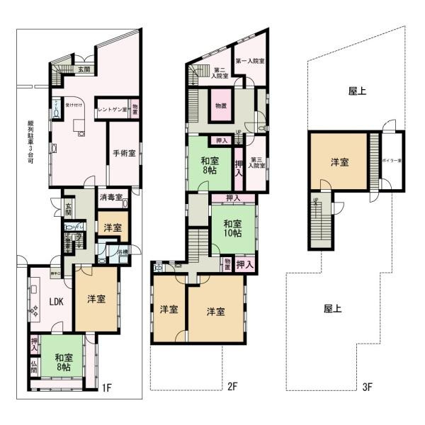 和歌山市三木町台所町　店舗付住宅の間取り