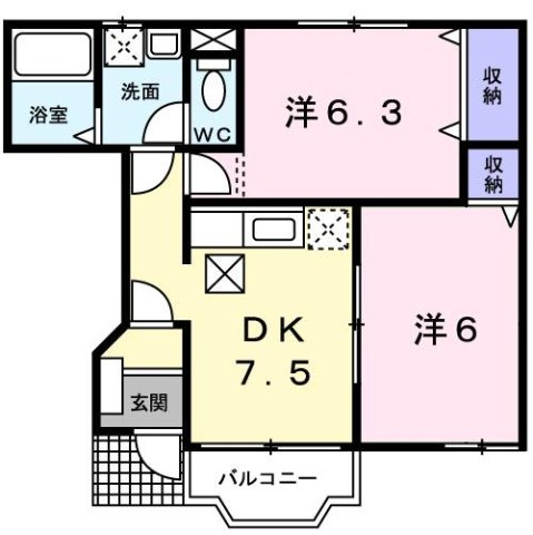 グリーンパークⅥの間取り