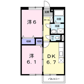 【間取り】 | ファミール三次Ｂ棟