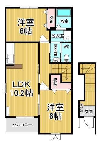 【間取り】 | プラティーク晃望台 | ファミリーさん向けのお部屋です♪