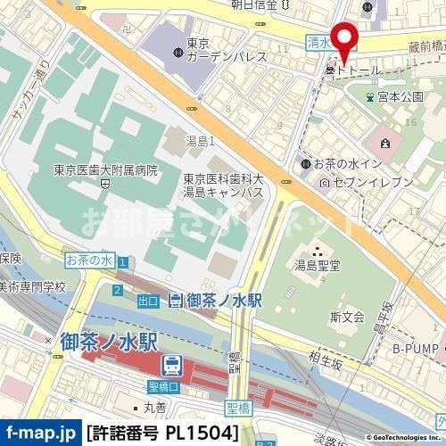 クオリア御茶ノ水パークフロント【おとり物件なし】#学生・社会人にオススメ！初期費用分割払いOK！の地図