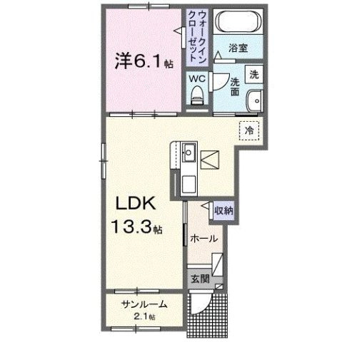 フルールドゥボヌールアオイの間取り