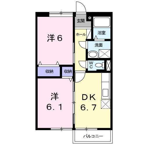 ファミール三次Ｂ棟の間取り