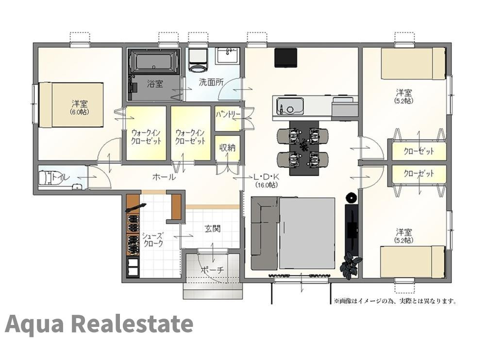 高松市川島本町の新築一戸建の間取り