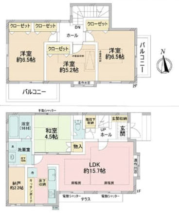 国立市矢川３丁目の中古一戸建の間取り