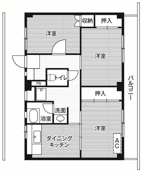 ビレッジハウス厨川2号棟の間取り