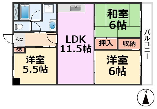 【間取り】 | シティハイツ立花１