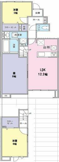 川崎市多摩区長沢１丁目のアパートの間取り