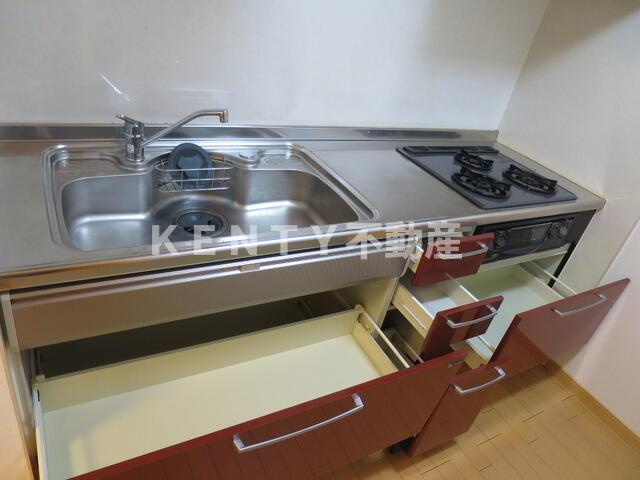 【キッチン】 | ＮＩＣハイム西六郷第２ | コンパクトなキッチンで掃除もラクラク