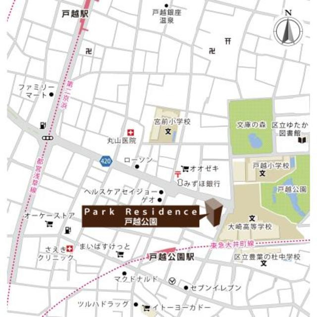 Ｐａｒｋ　Ｒｅｓｉｄｅｎｃｅ戸越公園の地図
