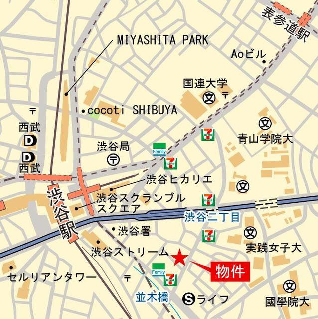 プラウドタワー渋谷の地図