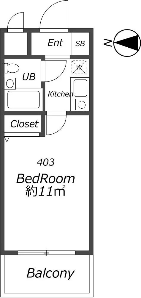 AP391 シティーアリーナ阿波座西 403の間取り|



