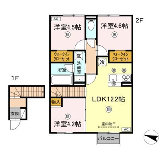 【間取り】 | (仮称)D-ROOM山代町