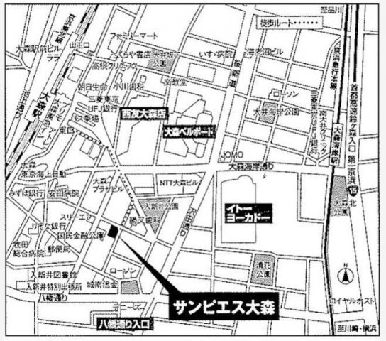 サンピエス大森の地図