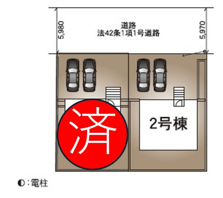 龍ケ崎市中根台第4　新築戸建　2号棟の区画図|敷地160.33㎡の整形地。駐車も余裕があり、暮らしやすい住まいです。