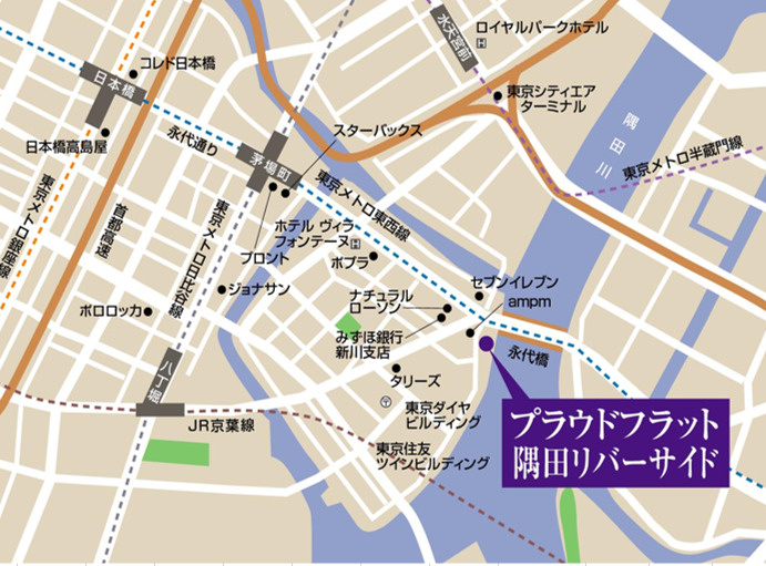 プラウドフラット隅田リバーサイドの地図