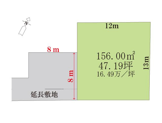 中区江並　1区画の土地図