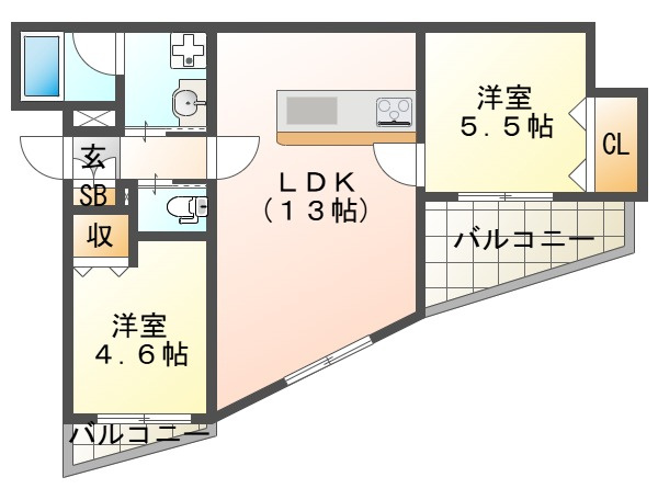 グルーブ明石大蔵の間取り