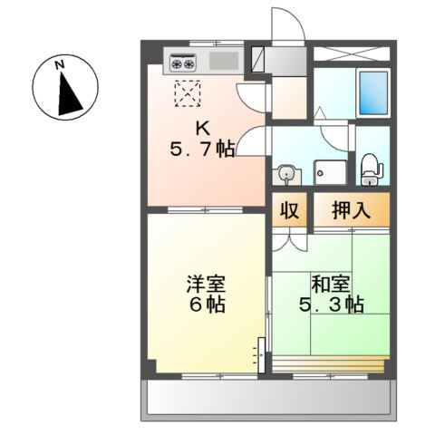 パレス野添Ⅱの間取り