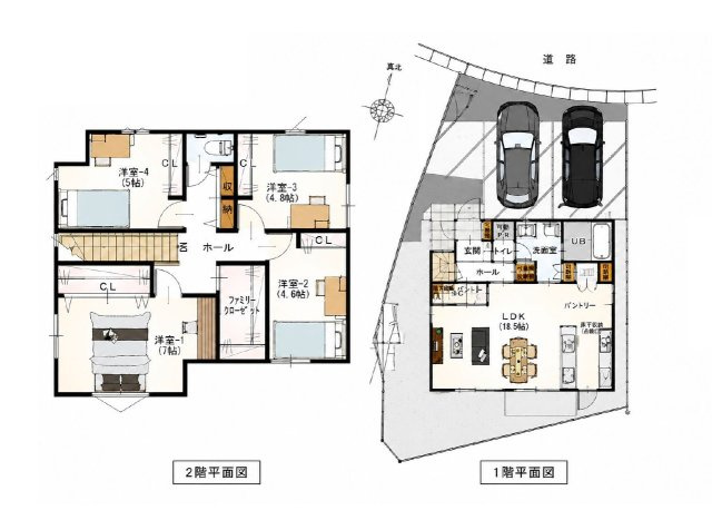 福岡市南区皿山1丁目第1-2棟（1号棟）の間取り|全居室収納豊富で便利です。