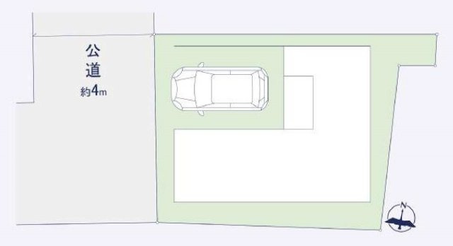 【横浜市西区戸部町3丁目90-4新築戸建て】★仲介手数料無料★（戸部小学校・老松中学校）の区画図|西側の幅員約4m公道に面した敷地。建物前にカースペース1台分を確保し、限られた敷地を有効活用した都市型の区画計画です。