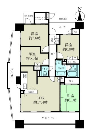 グローリオタワー多賀城駅前の間取り