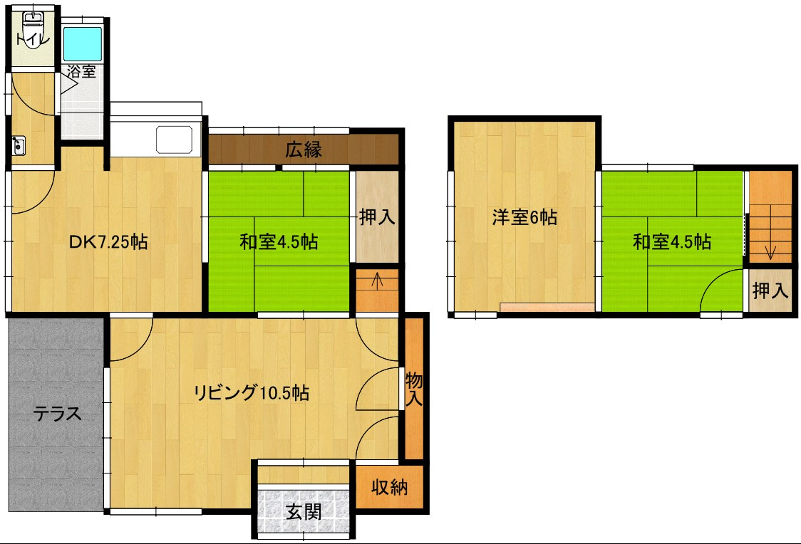 矢岳町一戸建（443番地1）の間取り