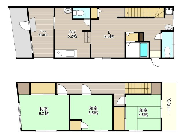 王子町３丁目戸建ての間取り