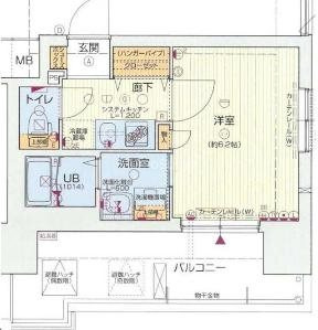 大阪市中央区高津２丁目の賃貸マンションの間取り