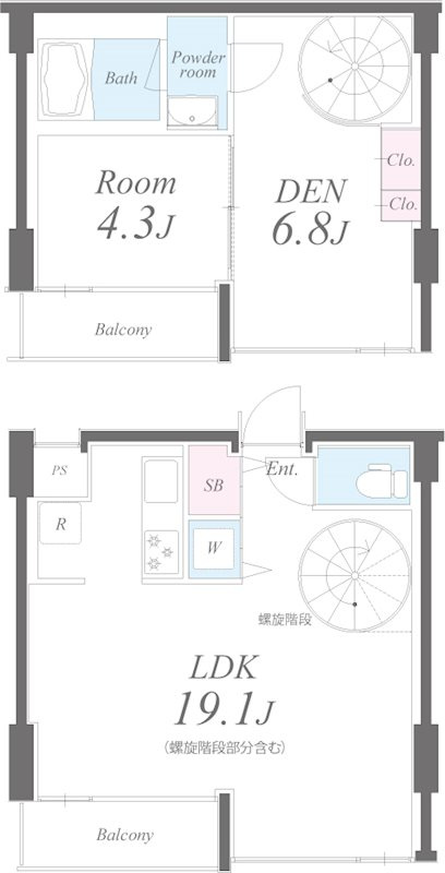 セイワ南堀江リバーレジデンスEASTの間取り