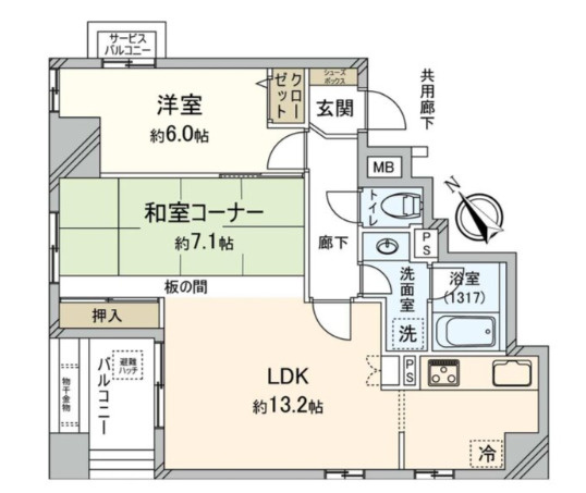 セレッソコート靱公園北の間取り