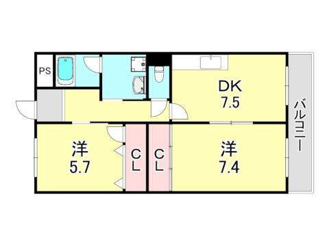 甲南タマタニマンションの間取り
