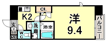 エスリード神戸三宮パークビューの間取り