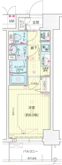 プレサンス三宮セントウエルの間取り