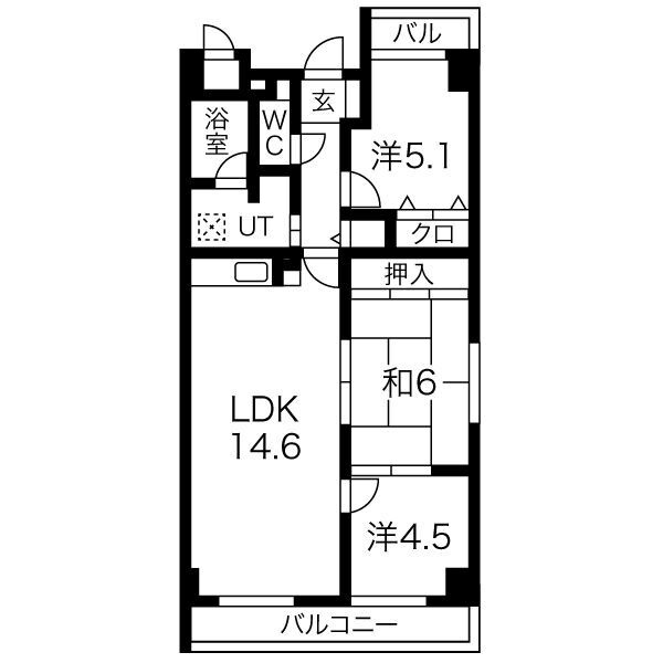 エリーナ宝塚の間取り