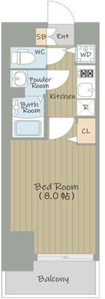 プレサンス谷町七丁目Ⅱの間取り