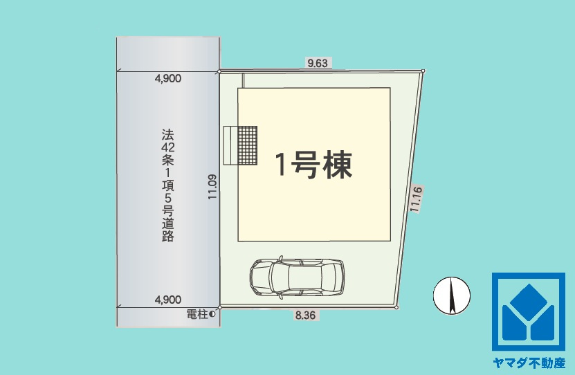 伊丹市山田３丁目の区画図
