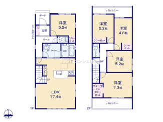 【間取り】 | 名古屋市緑区六田２丁目166【仲介手数料無料】新築一戸建て　2号棟