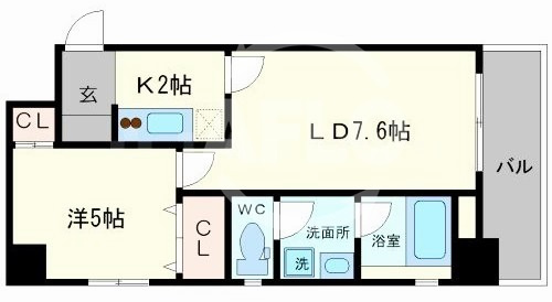 AMORE HOMMACHI WESTの間取り|アモーレ本町ウエスト　開放感ある間取り