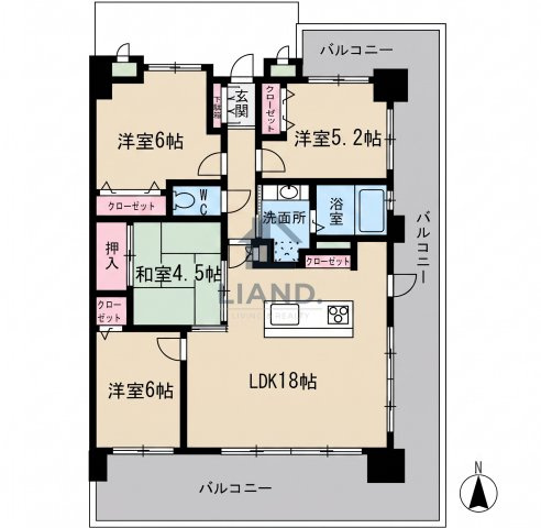 ベルメゾン西公園テラス　当仁小学校区の間取り|ベルメゾン西公園テラス