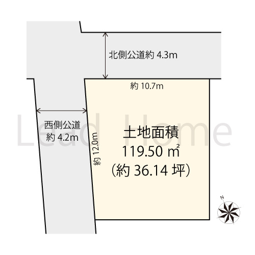 【土地図】 | 目黒区原町1丁目 | 北側と西側の2面道路に接道する角地です！採光性と通風性に優れ開放的なお部屋づくりが実現可能♪