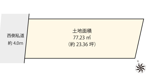 【土地図】 | 目黒区青葉台1丁目 | 約23.36坪の整った土地形状となっております！無駄なくお部屋や収納を配置しやすい綺麗な区画♪