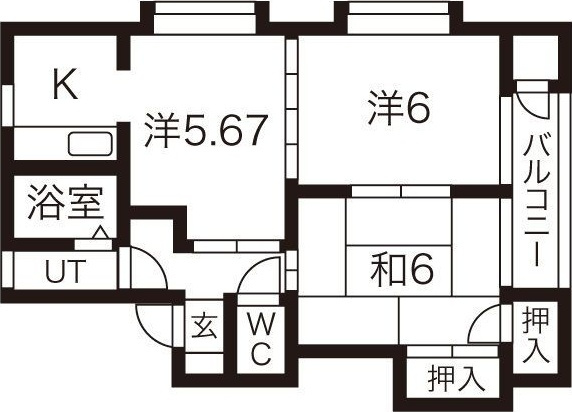 タウンハウスヨシダF6棟の間取り