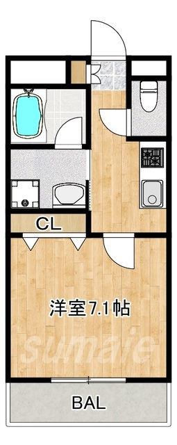 シティカレント大宮仲町の間取り|1Kです♪
