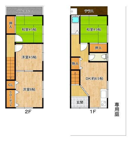 寺田貸家の間取り