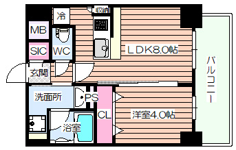 【間取り】 | エステムコート大阪福島Ⅱレイヤー